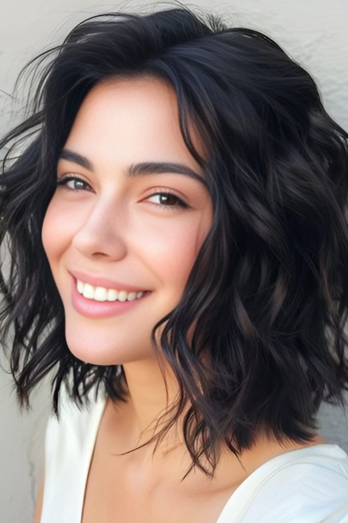 Voluminous Lob with Rocker Texture