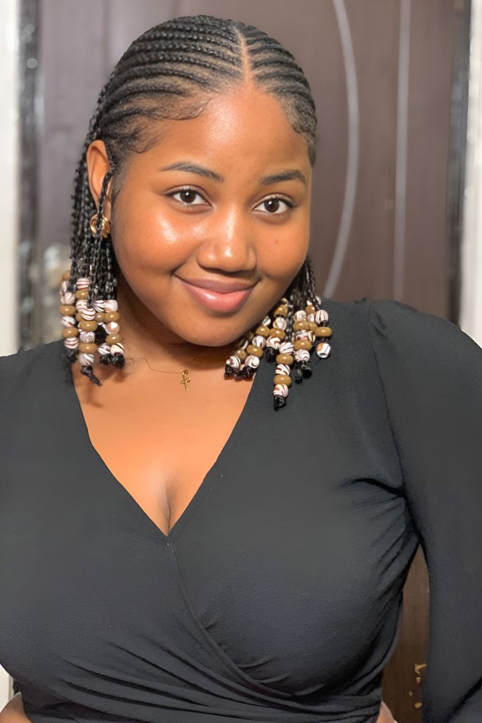Waist Length Fulani Knotless Braids with Beaded Ends