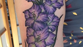 Watercolor Gladiolus on the Forearm