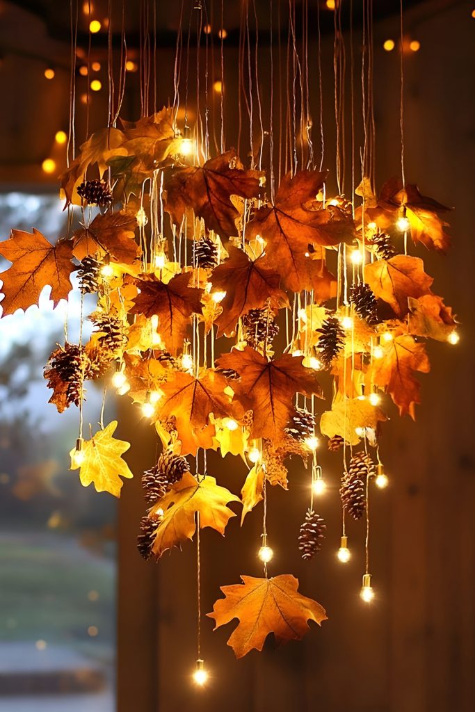 Autumn Accents Drape on String Lights for a Warm Glow