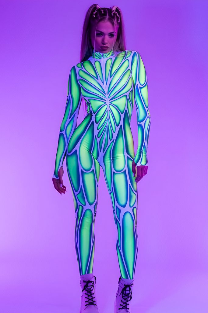 Blacklight Glowing Neon Bodysuits