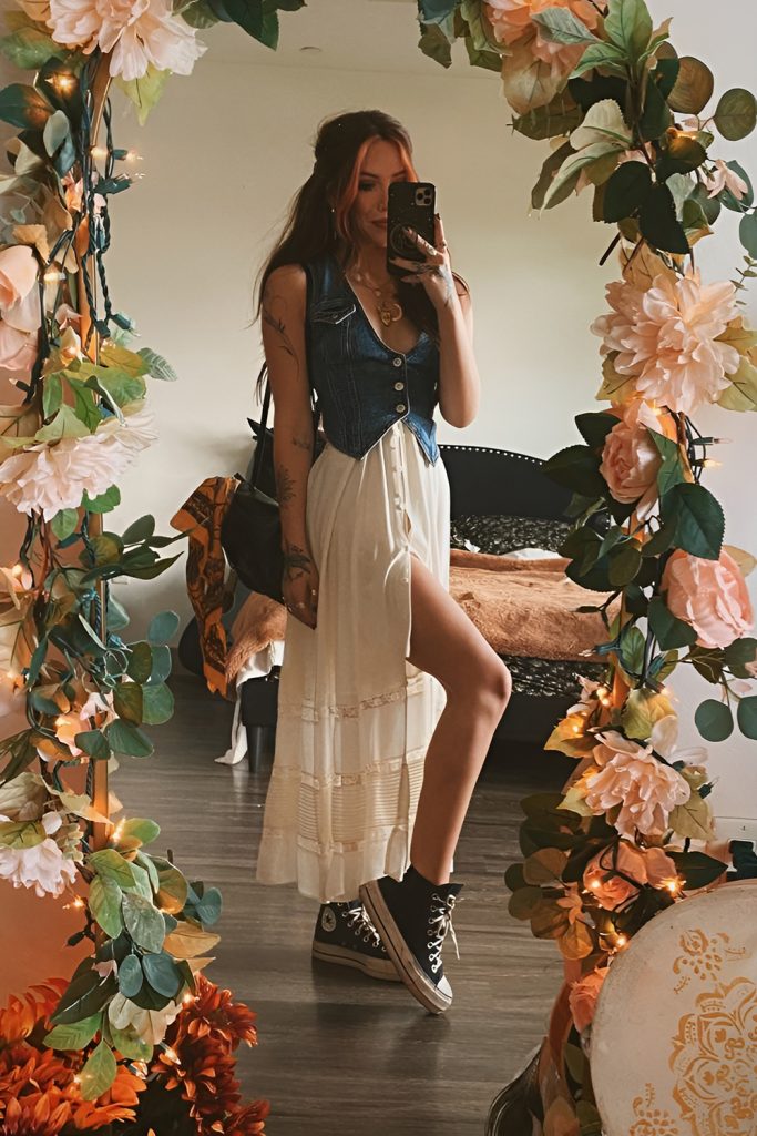 Bohemian Maxi with Layered Jewelry