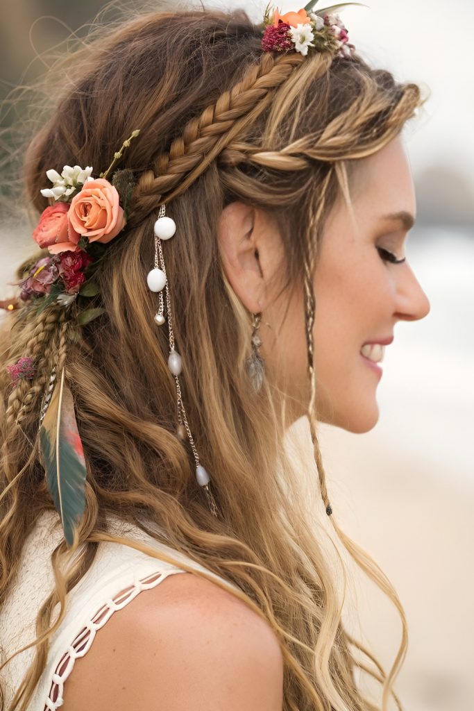 Boho Braided Crown for Garden or Beach Ceremonies