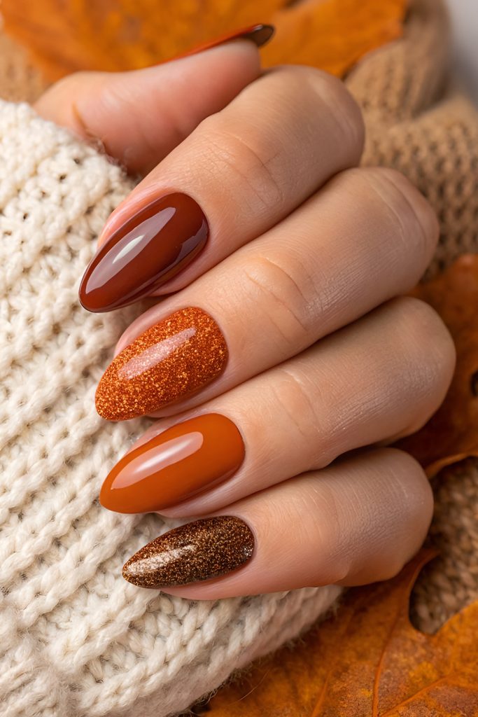 Cozy Pumpkin Spice Nails That Embody Fall Cozy