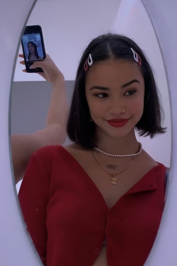 Deep Side Part with a Statement Hair Clip