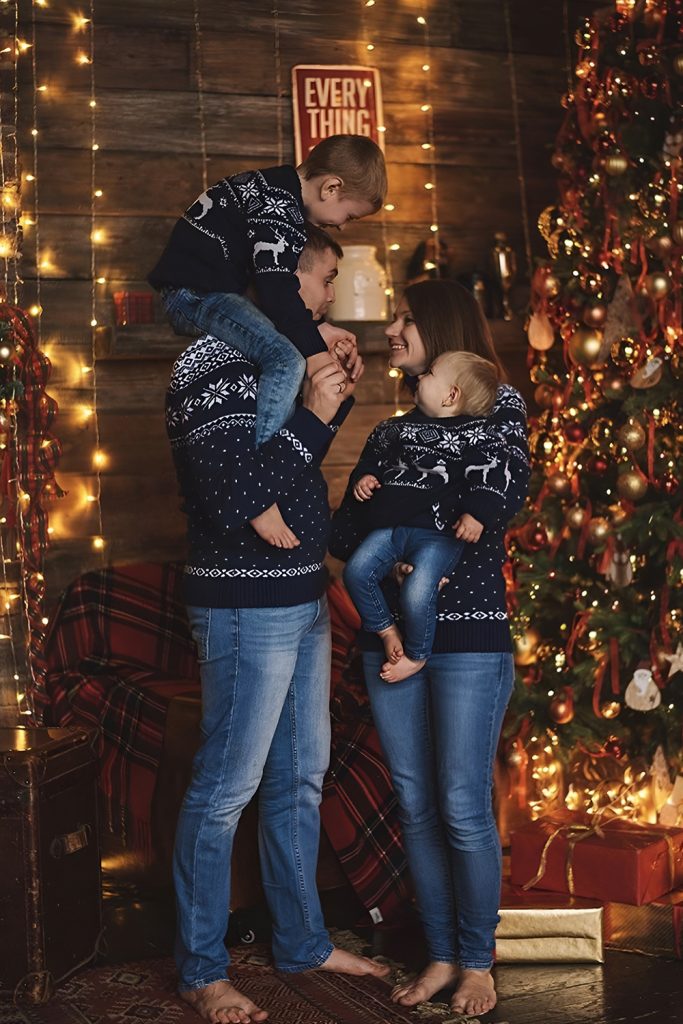Denim and Knitwear for a Relaxed, Casual Family Vibe
