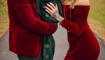 Dignified Velvet Dresses and Suits for a Classic Holiday Gaze