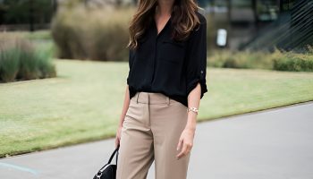 Earth Toned Button Downs Pinned into Slender Slacks