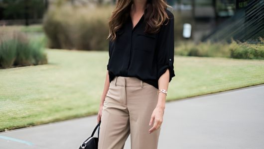Earth Toned Button Downs Pinned into Slender Slacks