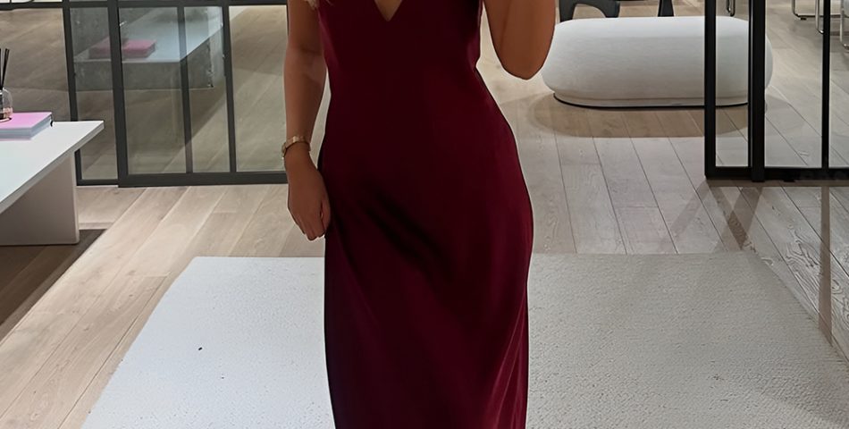 Elegant Satin Slip Dress with Simple Heels