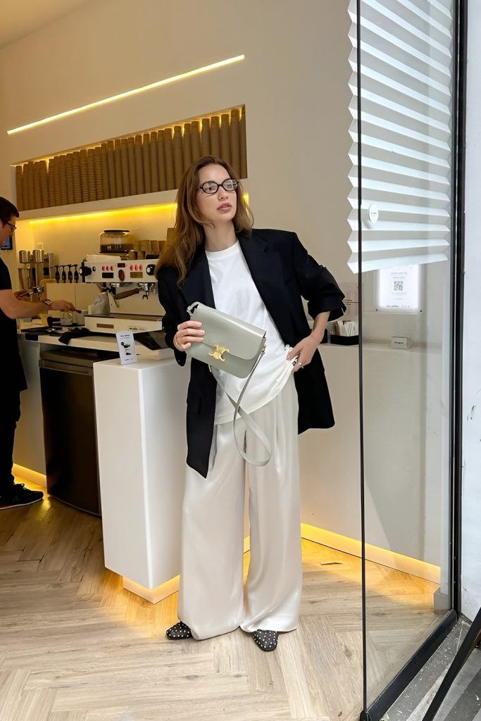 Fashionable Cardigans Swept Over Satin Camisoles and Trousers