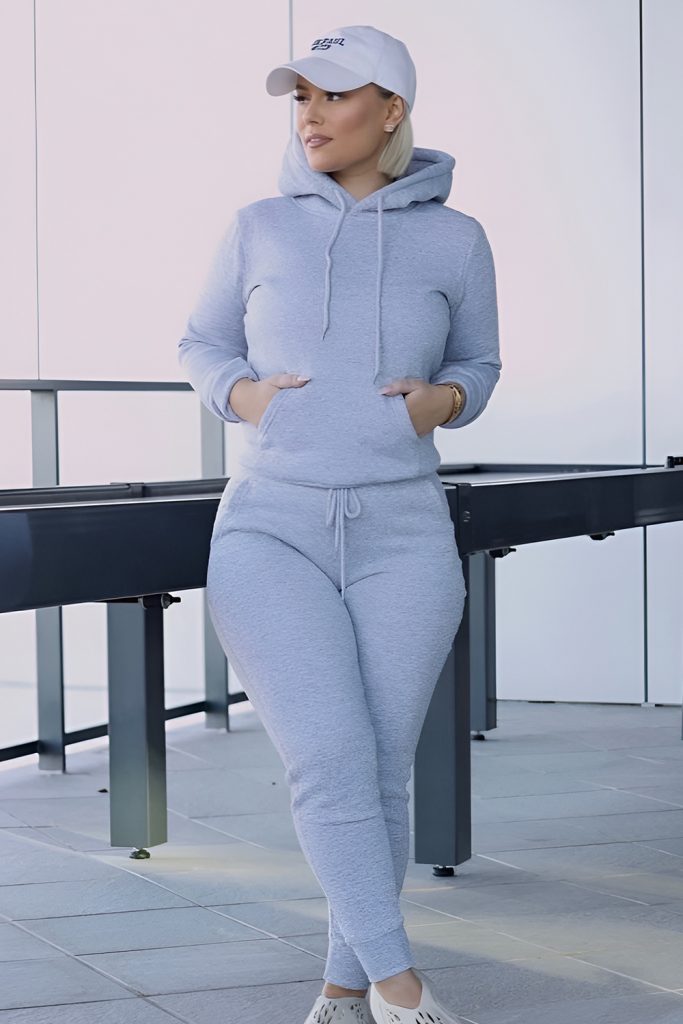 Faux Fur Trimmed Hoodie with Slim Joggers