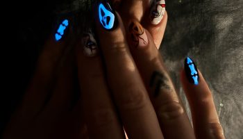 Glow in the Dark Ghostly Nail Art