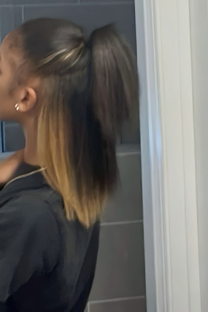 Half Up, Half Down Silk Press That Balances Structure