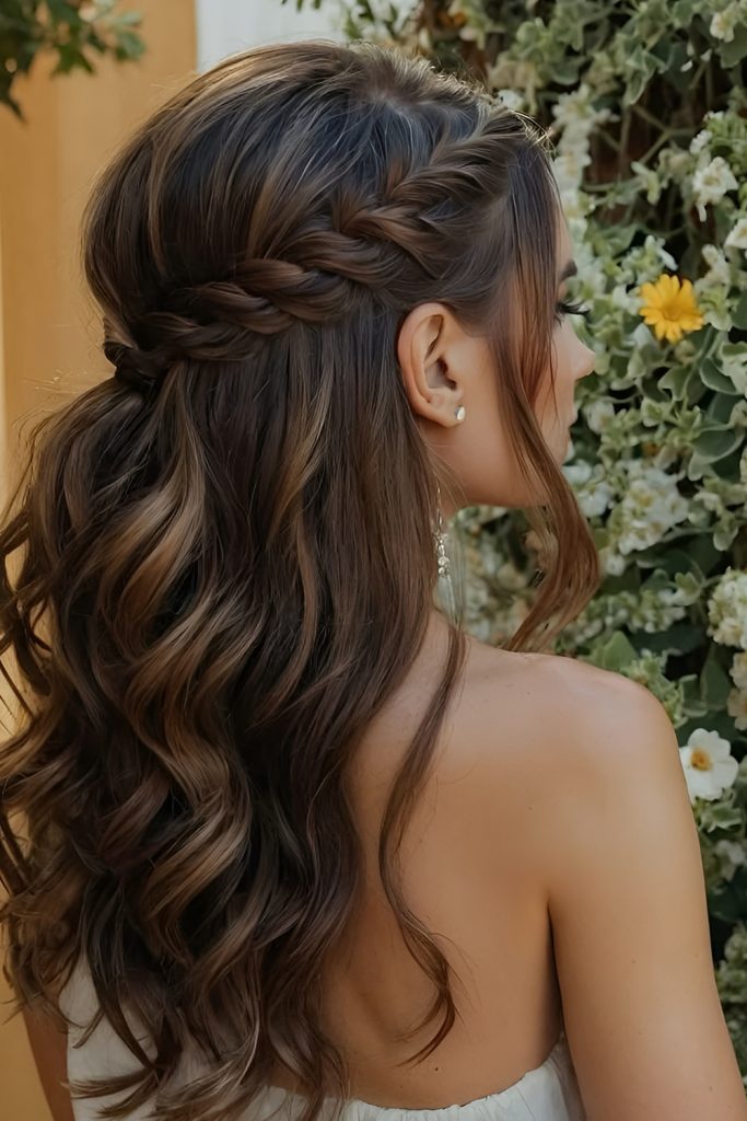 Half Up Twist with Loose Romantic Curls