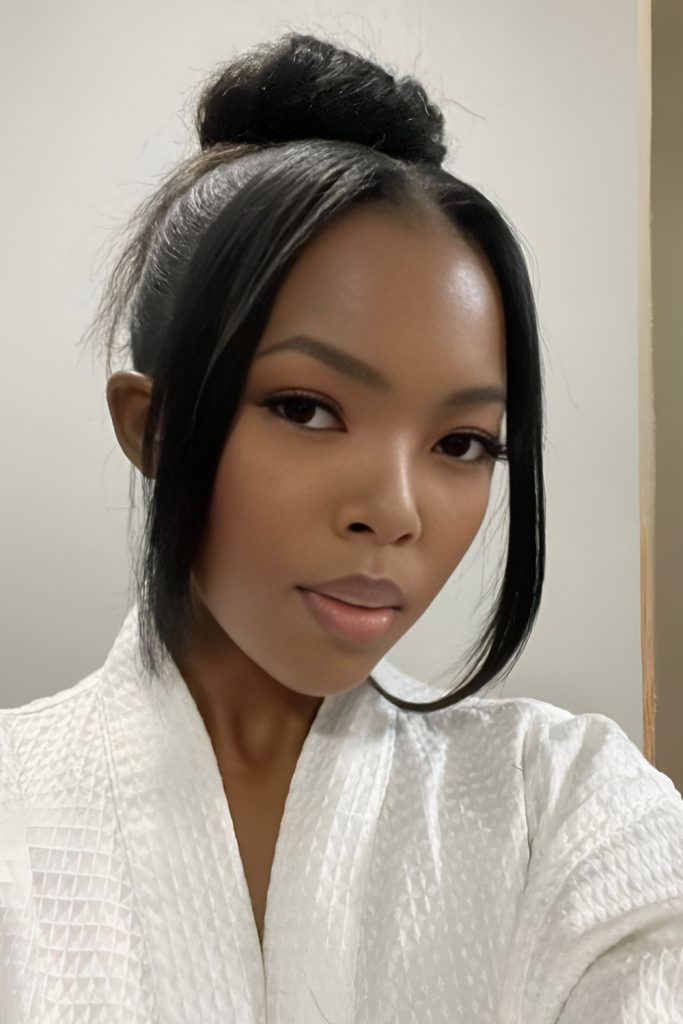 High Bun Silk Press Look That FEELS Young and Fresh