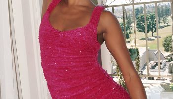 Hot Pink Sequin Mini Dress for Dance Floor Fun