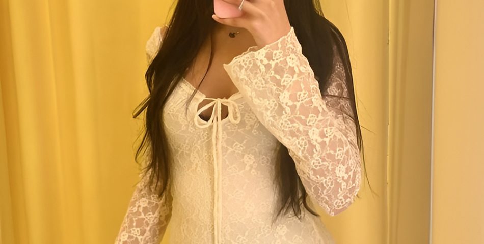 Lace Up Dress with Dramatic Bell Sleeves