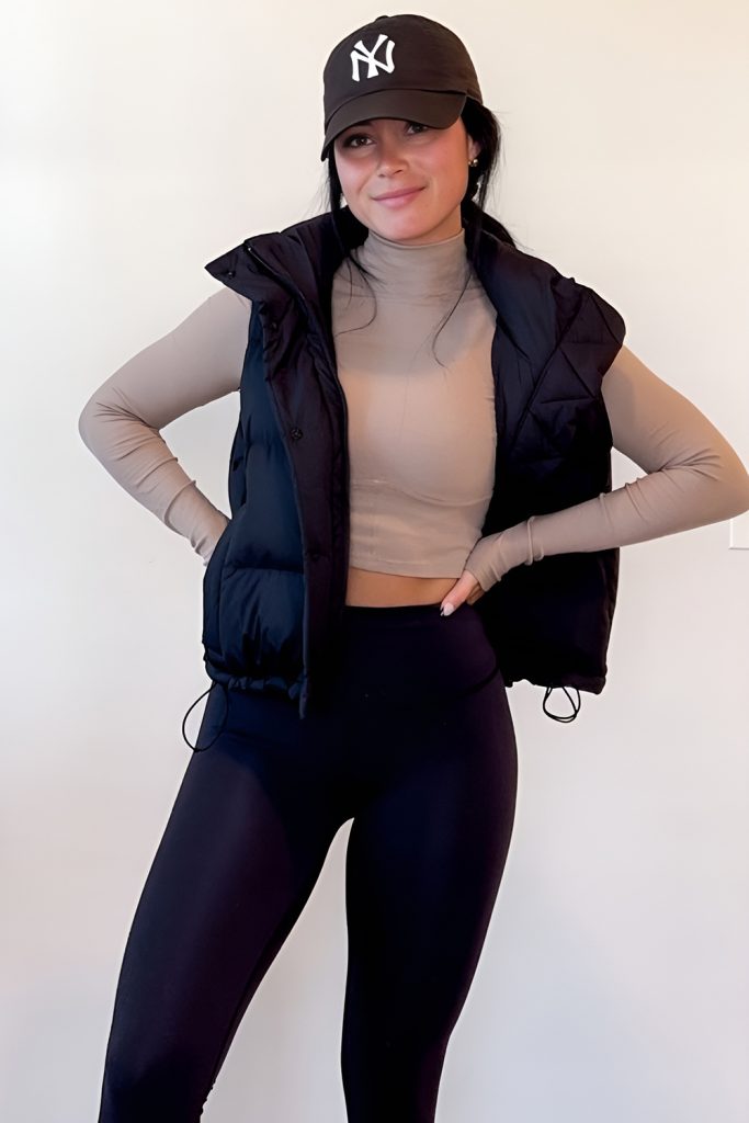 Layered Turtleneck Under a Sleeveless Puffer