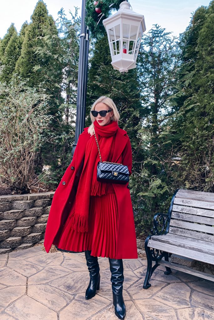 Layered Winter Looks with Red Accents