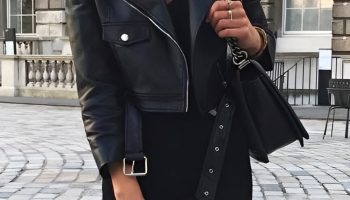 Leather Biker Jacket over Skinny Jeans