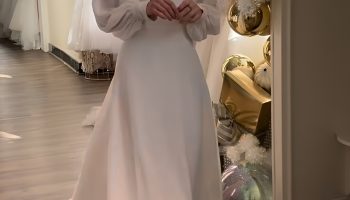 Long Sleeve Satin Gowns with Subtle Shine