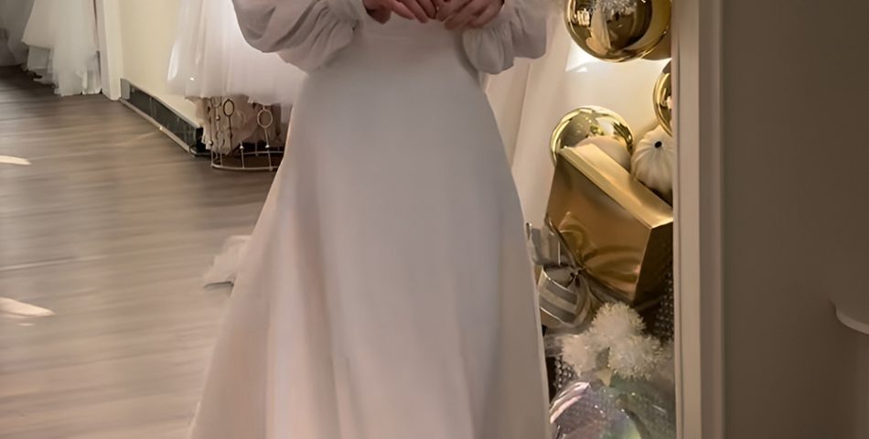 Long Sleeve Satin Gowns with Subtle Shine