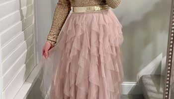 Magenta Tulle Skirt with Shimmering Top