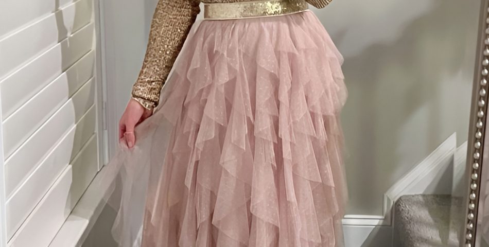 Magenta Tulle Skirt with Shimmering Top