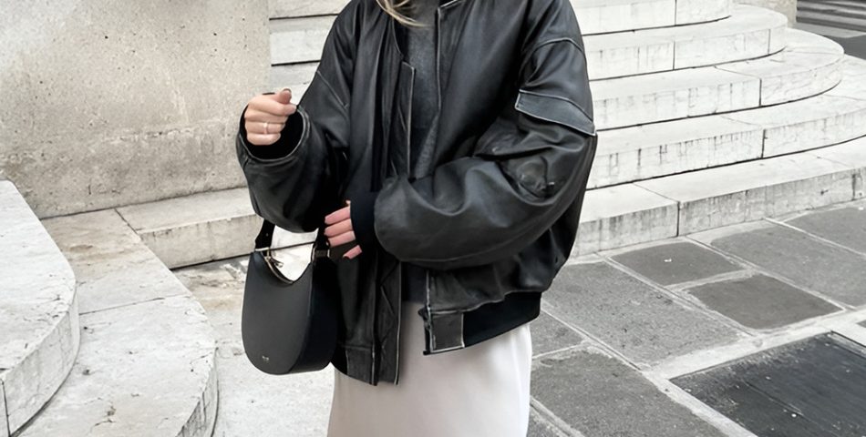 Midi Skirt and Leather Jacket for Edgy Looks