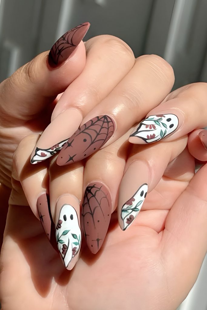 Mismatched Creepy Cute Nails with Playful Details