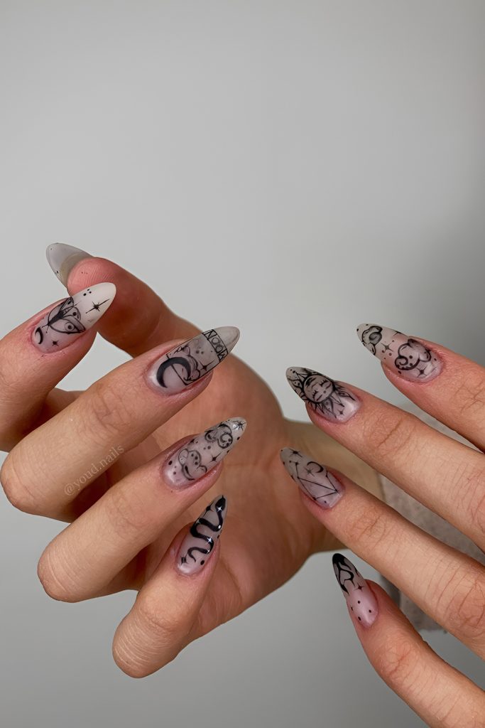 Mystical Tarot Card Symbol Nail Designs