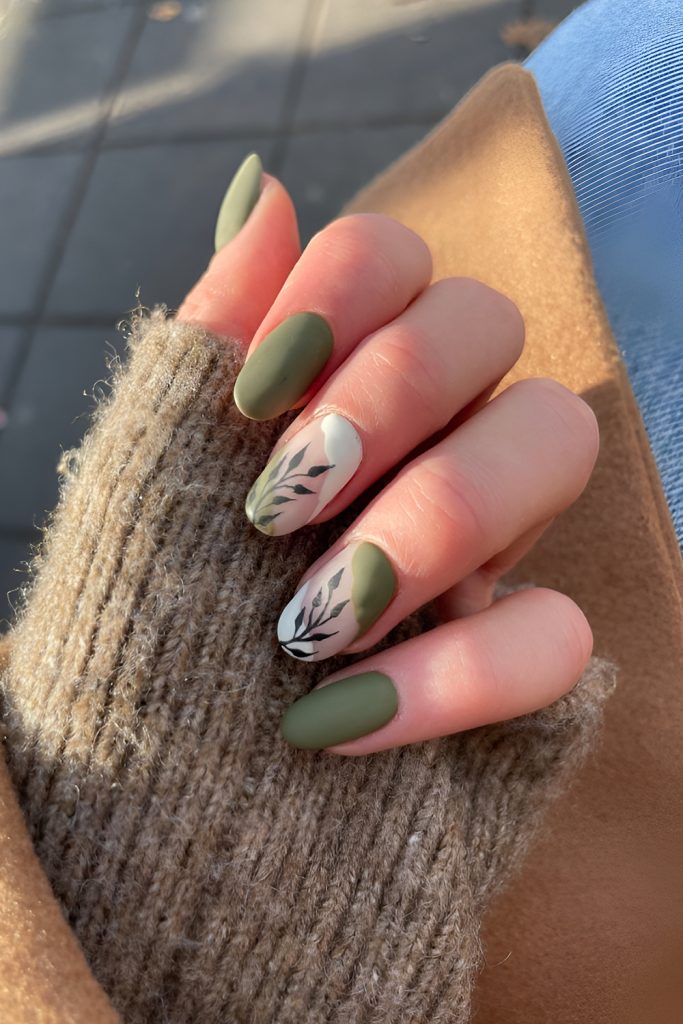 Olive Green Manicure for a Rustic Seasonal Twist