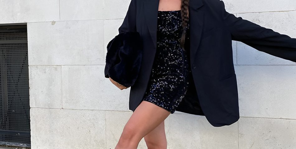 Oversized Blazer Dress with Thigh High Boots