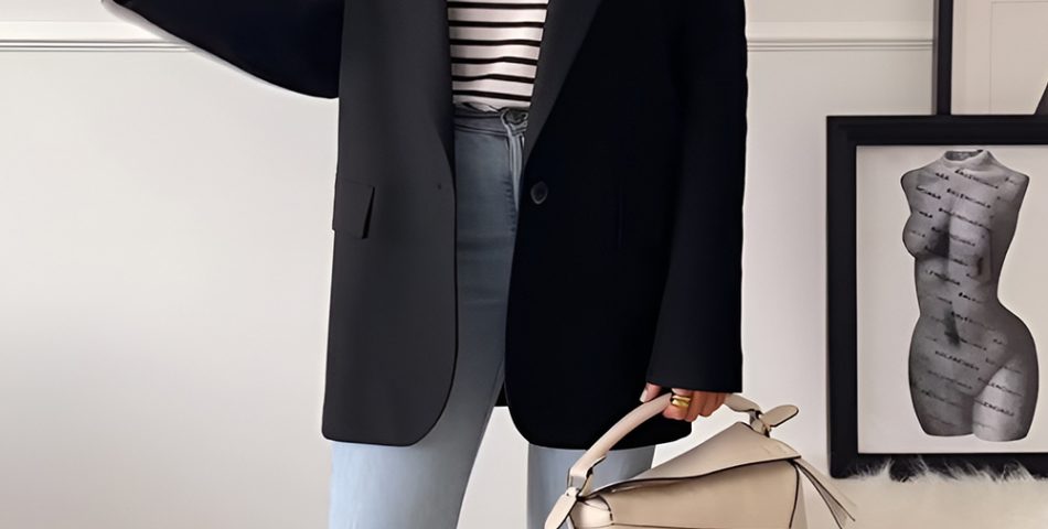 Oversized Blazer and Loafers with Straight Leg Jeans