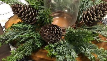 Pinecones and Acorns Gathered Outside for Natural Table Centerpiece