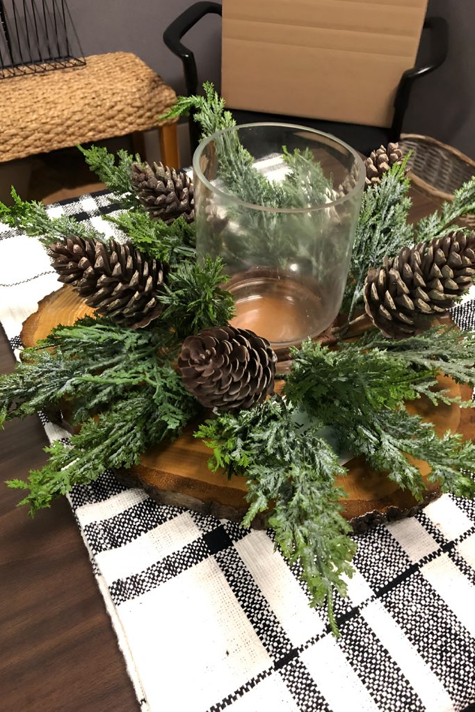 Pinecones and Acorns Gathered Outside for Natural Table Centerpiece