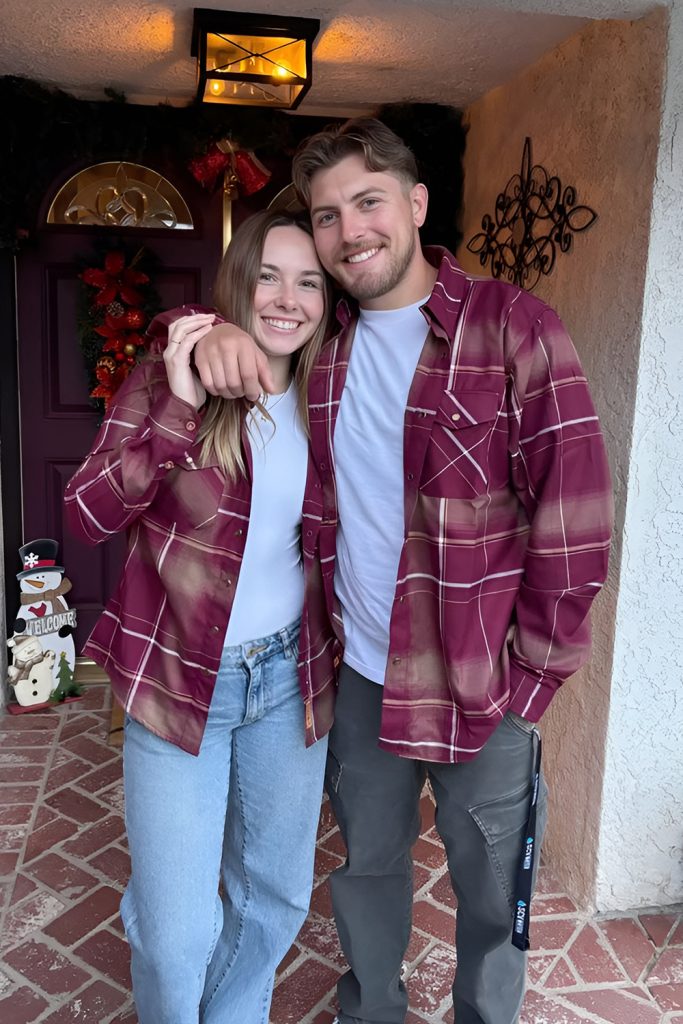Plaid Flannels with Denim for a Weekend Couple's Look