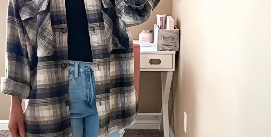 Plaid Shacket with Distressed Denim and Combat Boots