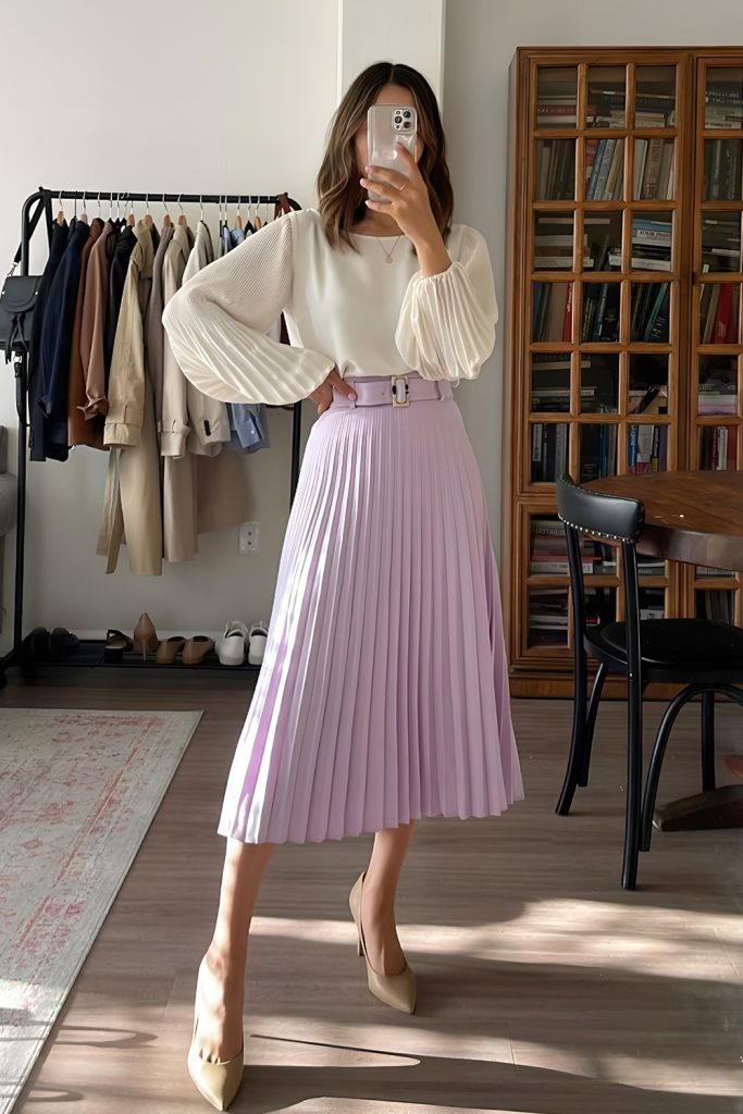 Pleated Midi Florae Blouse