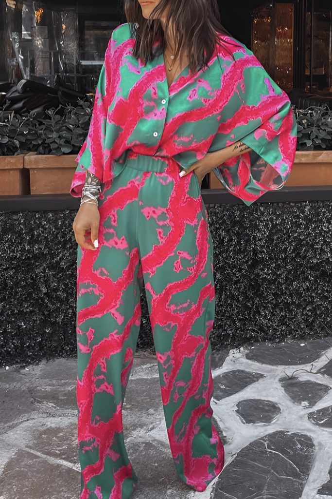Printed Two Piece Set for Playful Energy