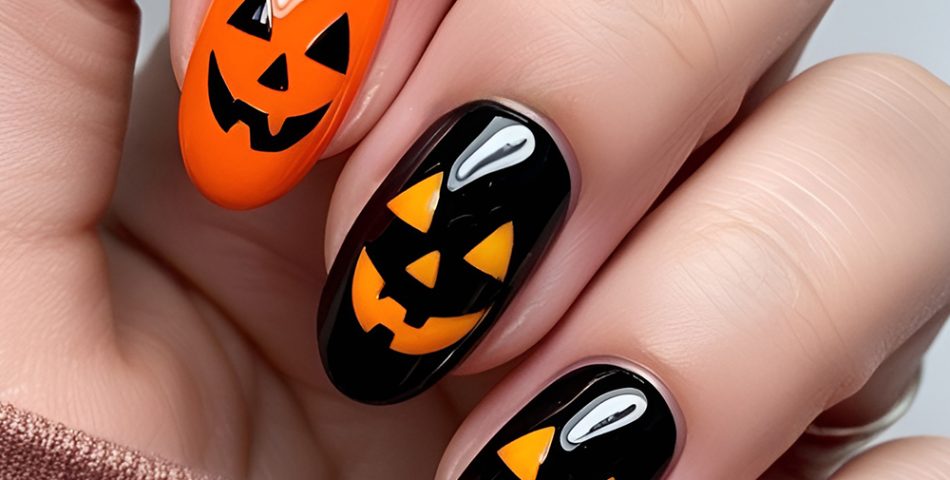Pumpkin Patch Inspired Orange Nail Designs