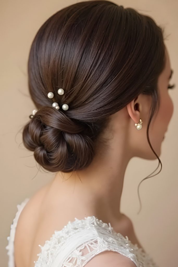 Romantic Low Chignon with Fine Details