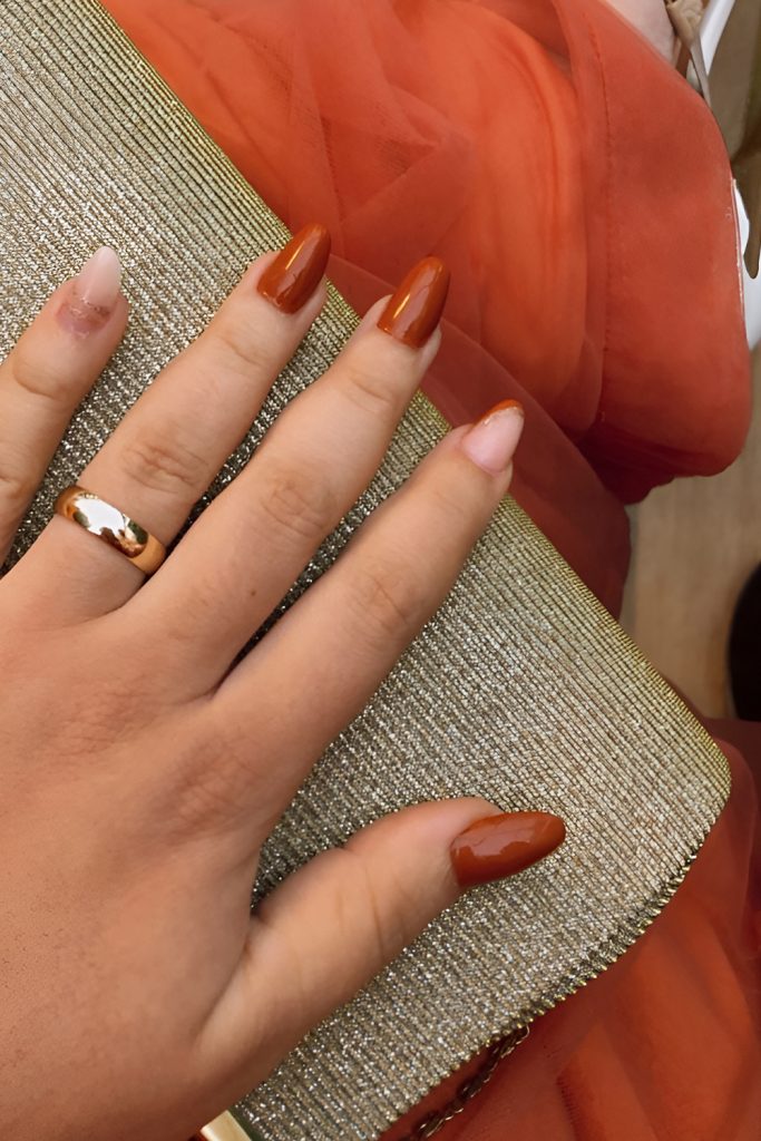 Rustic Terracotta Nails Ideal for Thanksgiving Dinner