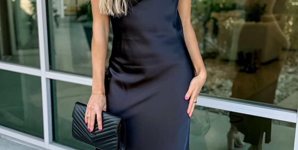 Satin Slip Dress with Minimalist Accessories