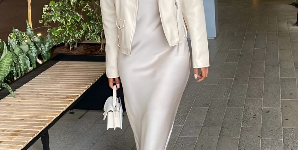 Satin Slip Dress with Sheer Duster
