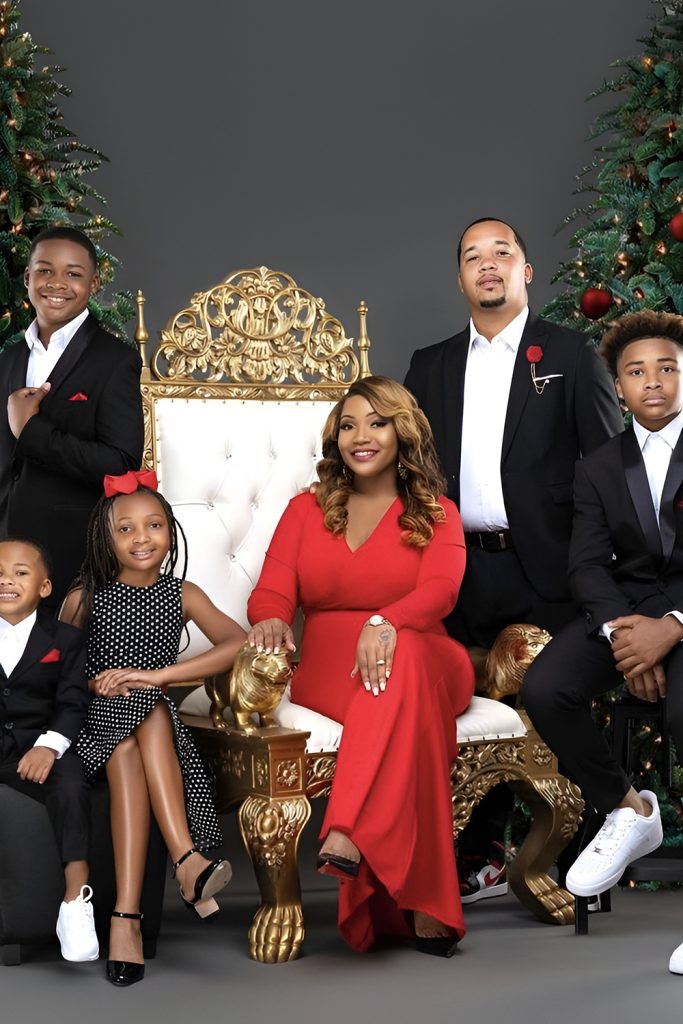 Sequins and Satin Formal Christmas Wear for Dramatic Portraits