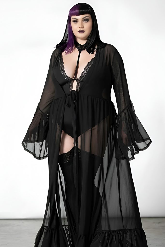 Sheer Mesh Top Layered Under a Satin Cami Dress