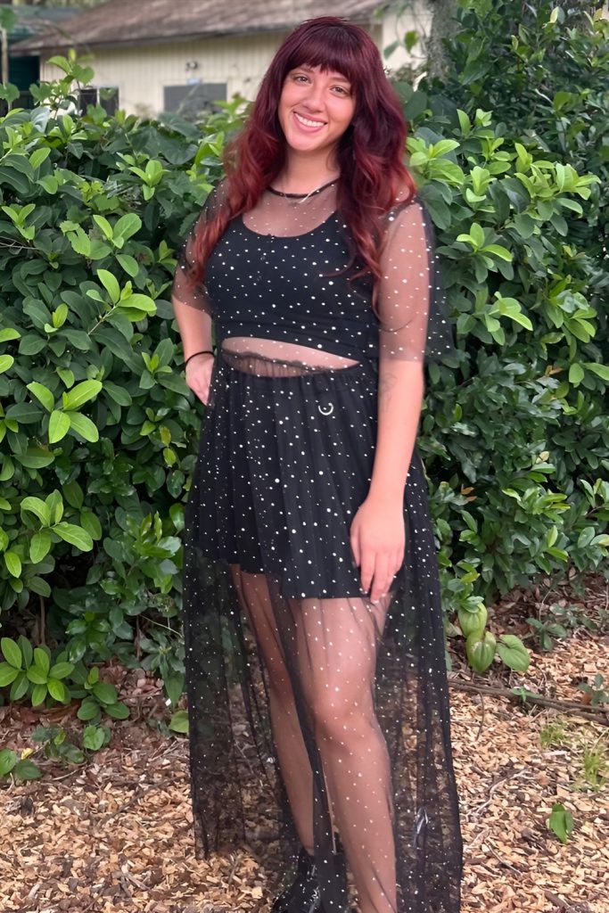 Sheer Overlay Dress with Subtle Sparkle