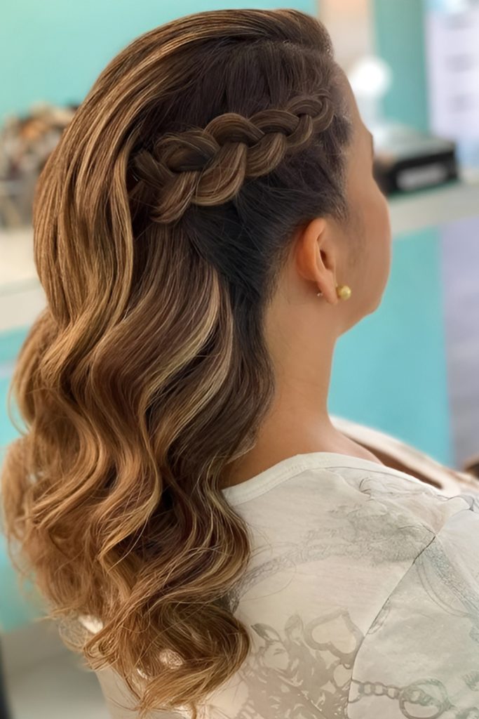 Side Braid with Loose Curls